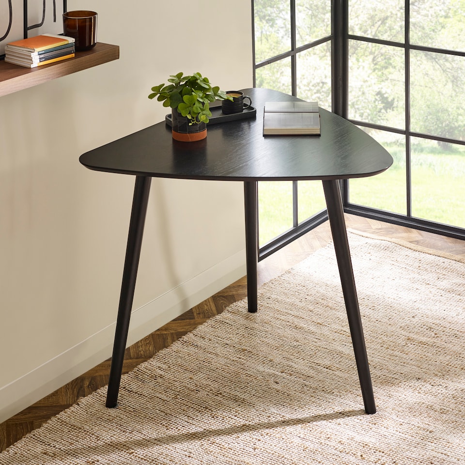 image 1 of Athena Black Triangular 3 Seater Dining Table