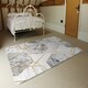 image 3 of geometric marble pattern with gold glitter (Rug) Grey | Medium: 80x150cm