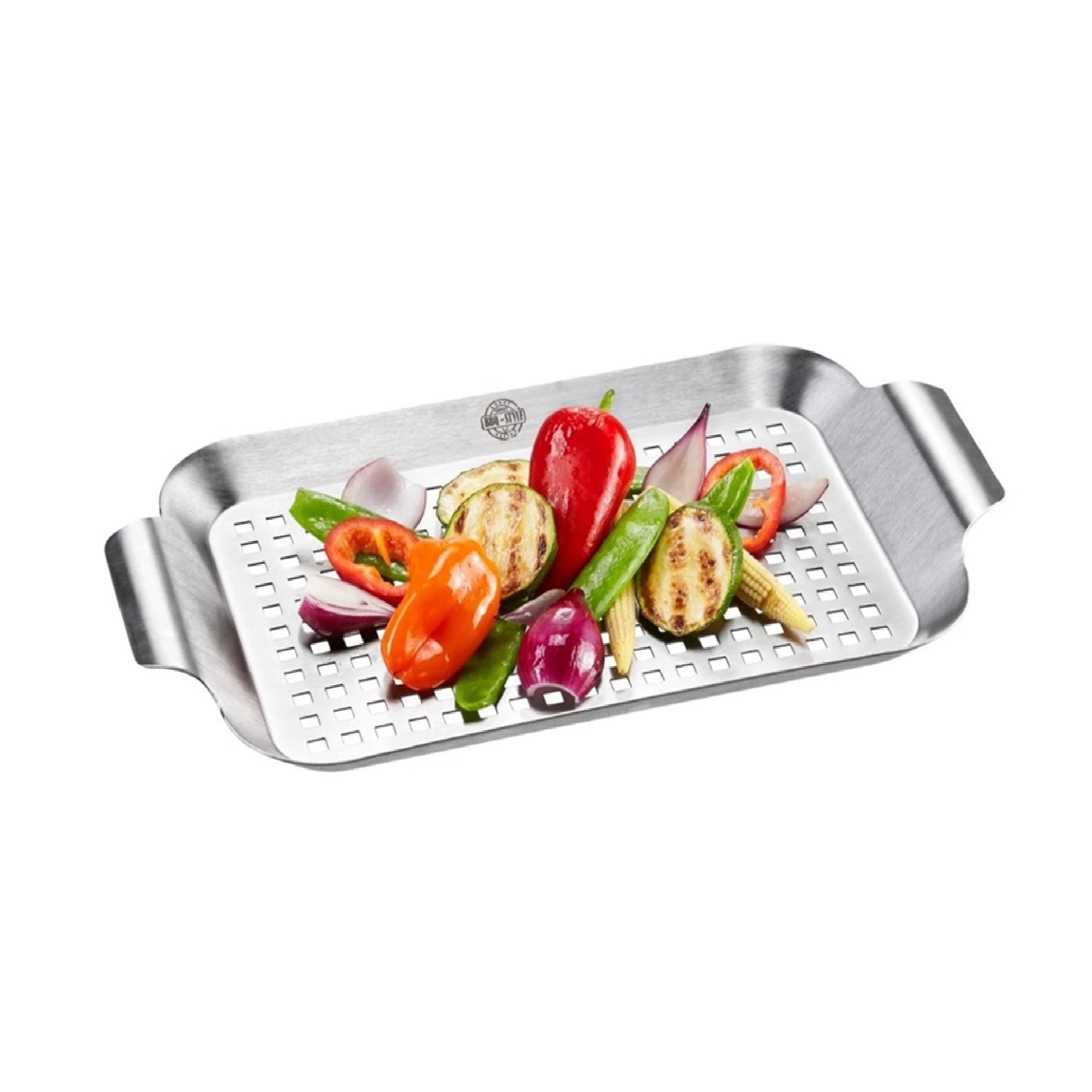 Gefu BBQ Grill Pan Small Perforated Stainless Steel in Silver