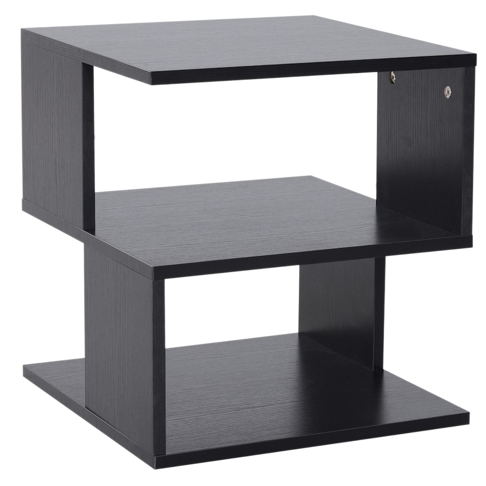 image 1 of HOMCOM Modern Square 2-Tier Coffee Side Table with Shelf for Living Room 