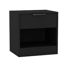 1-Drawer Bedside Table with Storage Black | Black / Set of 1