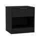 image 1 of 1-Drawer Bedside Table with Storage Black | Black / Set of 1