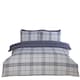 image 1 of Harris Check Polyester Duvet Cover Set with Pillowcase Blue | King