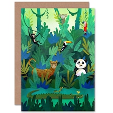 Jungle Animals Amazon Kids Birthday Child Kids Card