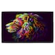 image 1 of lion's head on a purple background in popart style Designer Bath Towel | Multi