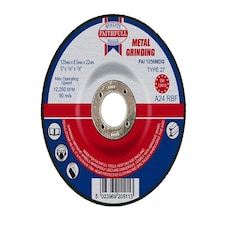 Faithfull Depressed Centre Metal Grinding Disc 125 X 6.5 X 22.23Mm
