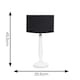 image 3 of ValueLights Victoria White Wood Table Lamp Black Shade and Bulb