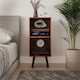 image 3 of 2-Tier Cube Display Cabinet with Scandinavian Legs | Brown | Teak & Black | 1