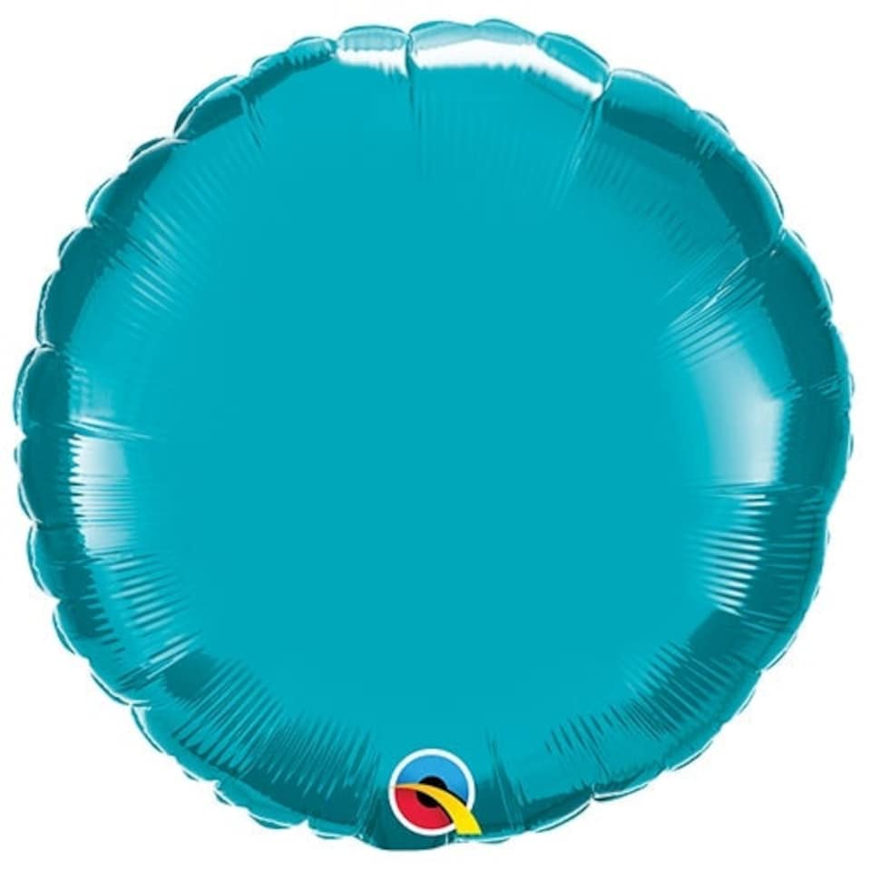 Turquoise Round Foil Helium Qualatex Balloon 46cm / 18 in