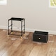 image 7 of HOMCOM PU Leather Bedside Table with 2 Drawers and Steel Legs, Black