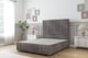image 1 of Sloomy Kingsley Slate Naples Divan Bed Base 2 Drawers Right Side With 54 Inch Floor Standing Headboard & 12 Inch Matching Footboard | Grey | Slate | Small Double | 1