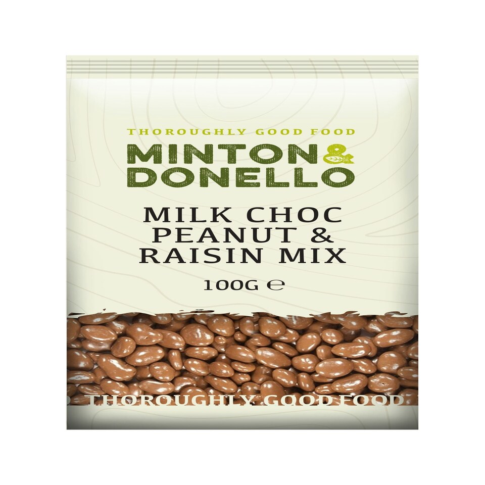 image 1 of Minton & Donello Milk Chocolate Peanut & Raisin Mix 6 x 100g