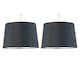 image 1 of First Choice Lighting Set of 2 Zoey Grey with Silver Inner Easy Fit Pendant or Lamp Shades Grey | Chrome