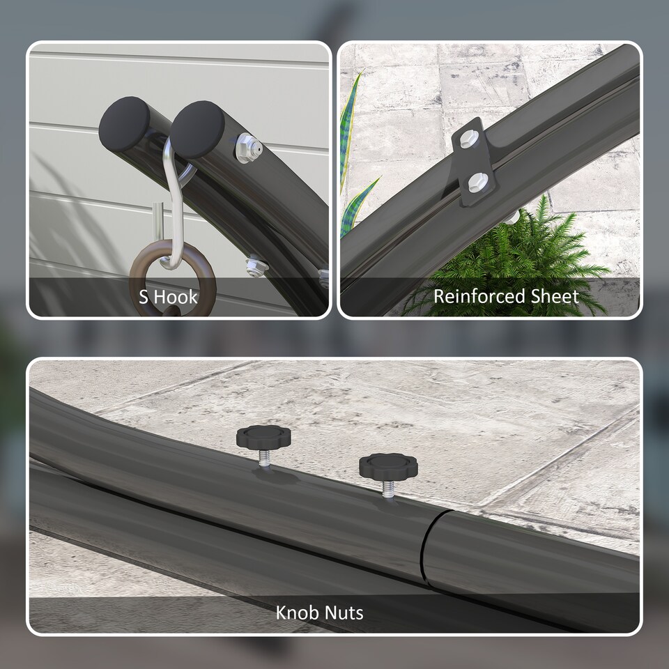 image 1 of Outsunny Hammock Chair Stand Only, Hanging Chair Stand with Extra Large Base, Heavy Duty Metal Single Hammock Egg Swing Frame for Indoor Outdoor, 150 KG Load Capacity, Black | Black | Black