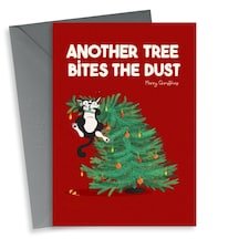 Funny Cat Tree Christmas Card