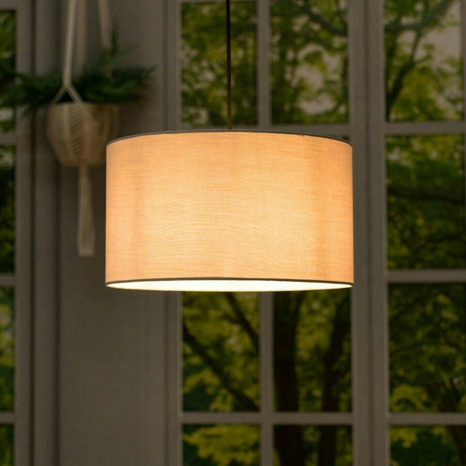image 1 of ValueLights Reni Medium Grey Fabric Pendant Shade