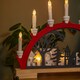 image 4 of 45cm Battery Operated Light up Red Wooden Christmas Candle Bridge with 9 Warm White LEDs