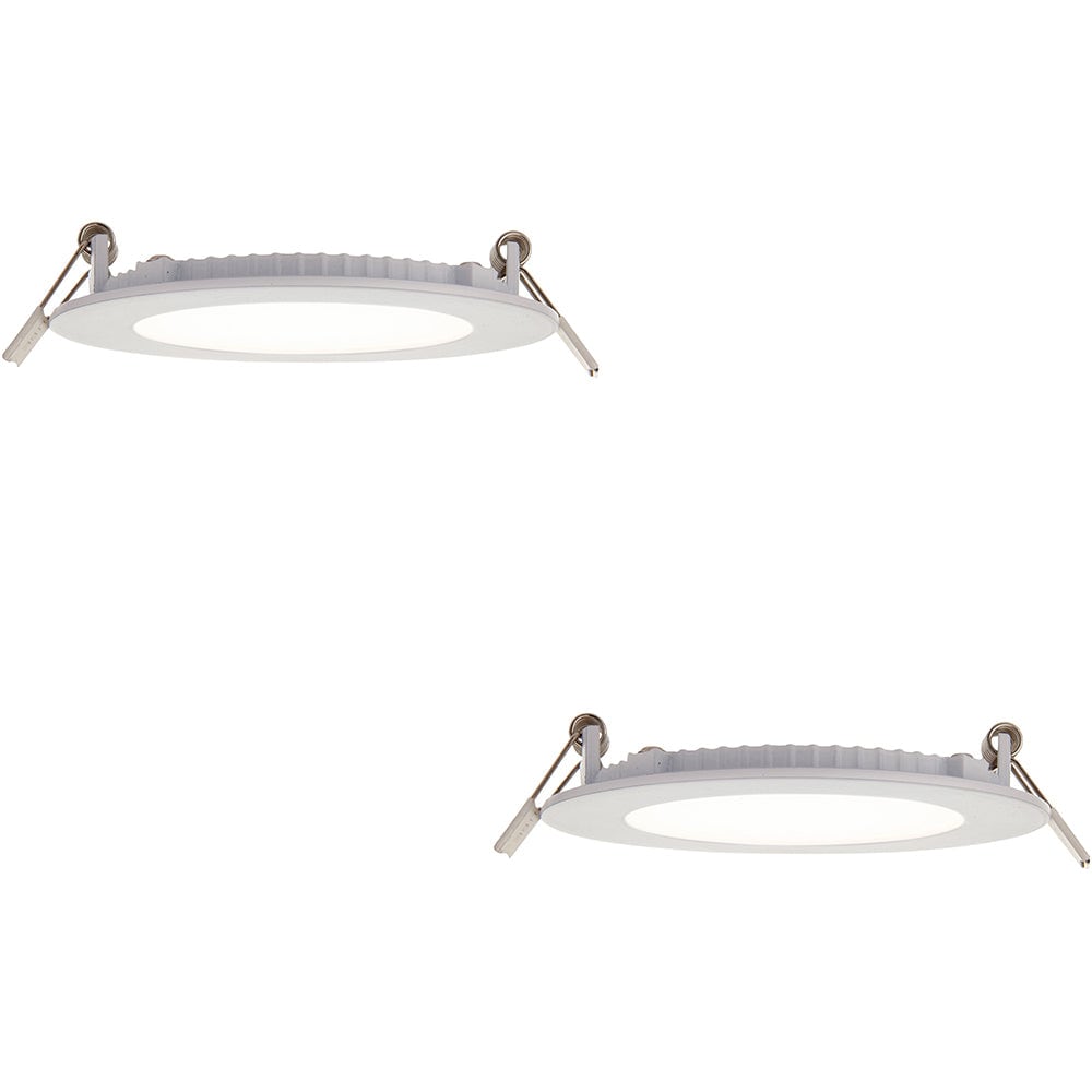 Loops 2 PACK Ultra Slim Recessed Ceiling Downlight - 6W Cool White LED - IP44 Rated