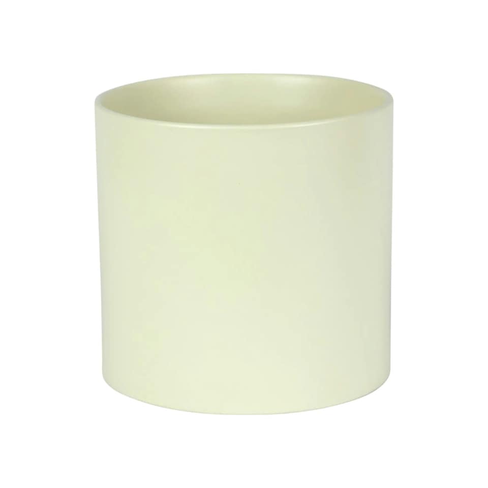 image 1 of Matte Cream Ceramic Indoor Plant Pot, Cachepot - H15 x W15.5cm Cream