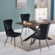 image 9 of Set of 4 New York Modern Velvet Dining Chairs with High Back, Black Metal Legs Black | Gold End Tips