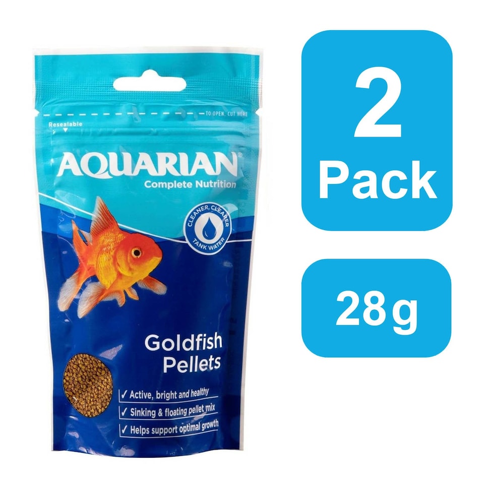 image 1 of Aquarian Goldfish Pellets 28g (2-Pack) Aquarium Fish Food Pond Feeding