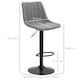image 7 of HOMCOM Set Of 2 Microfibre Retro Tub Bar Stools Metal Frame Footrest Seat Grey