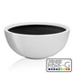 image 3 of Primrose Gloss White Garden Outdoor Fibreglass High Low Bowl Planter 72cm