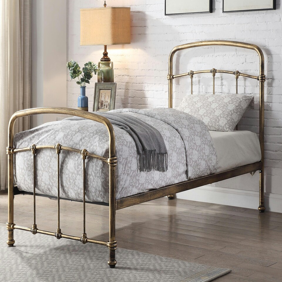 image 1 of 3ft Single Retro bed frame,Antique bronze,metal,tube style.Rustic,traditional industrial (Copy)