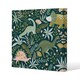 image 1 of Hand drawn dinosaurs and tropical leaves and flowers. (Canvas Print) 114 x 114 x 4cm