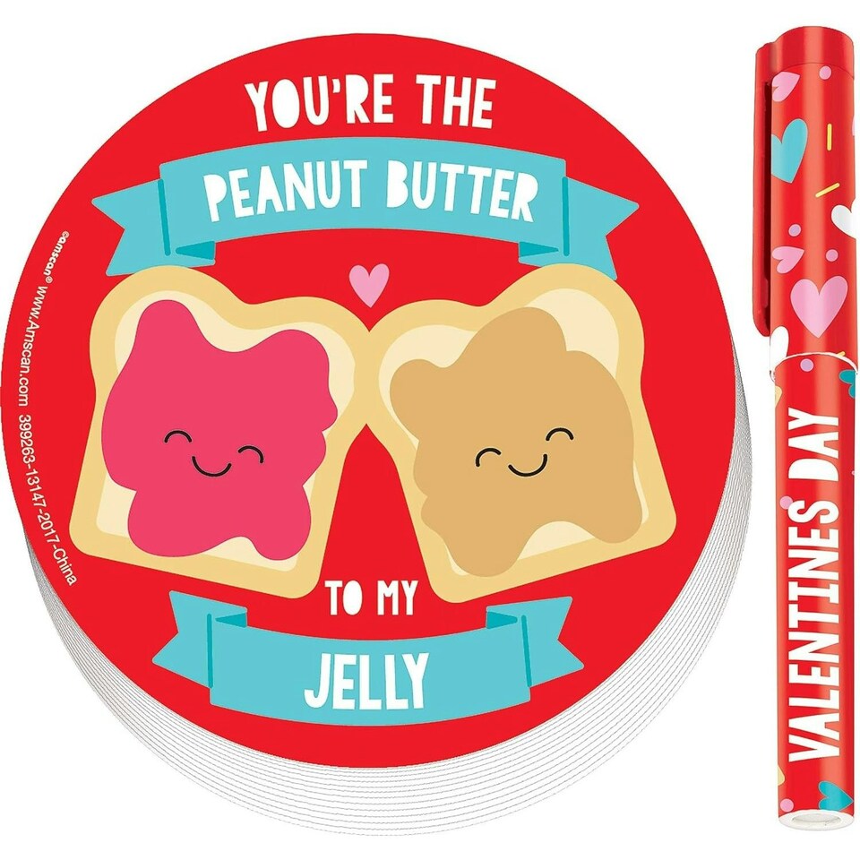 Amscan Valentine`s Day Stationery Set - Red/White/Blue - One Size