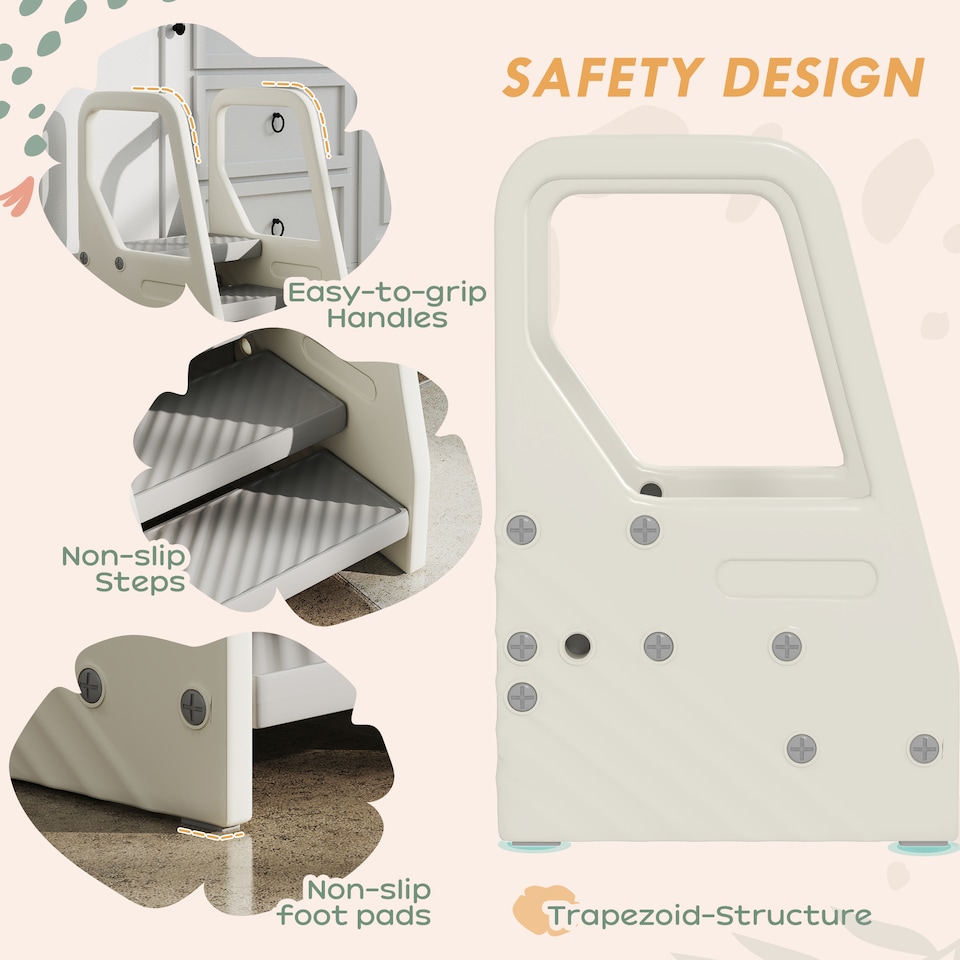 image 1 of AIYAPLAY Toddler Tower, Adjustable 3 Step Kitchen Stool Helper for 2-5 Years