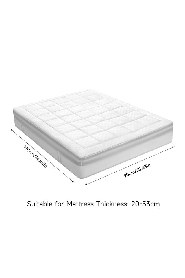 image 1 of Living and Home Mattress Protector Cover- Single Size | White | Single