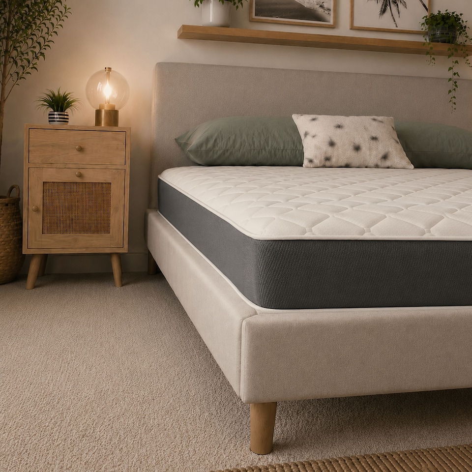 image 1 of Hybrid Mattress - Soft Feel, Memory Foam & Spring Support | Black