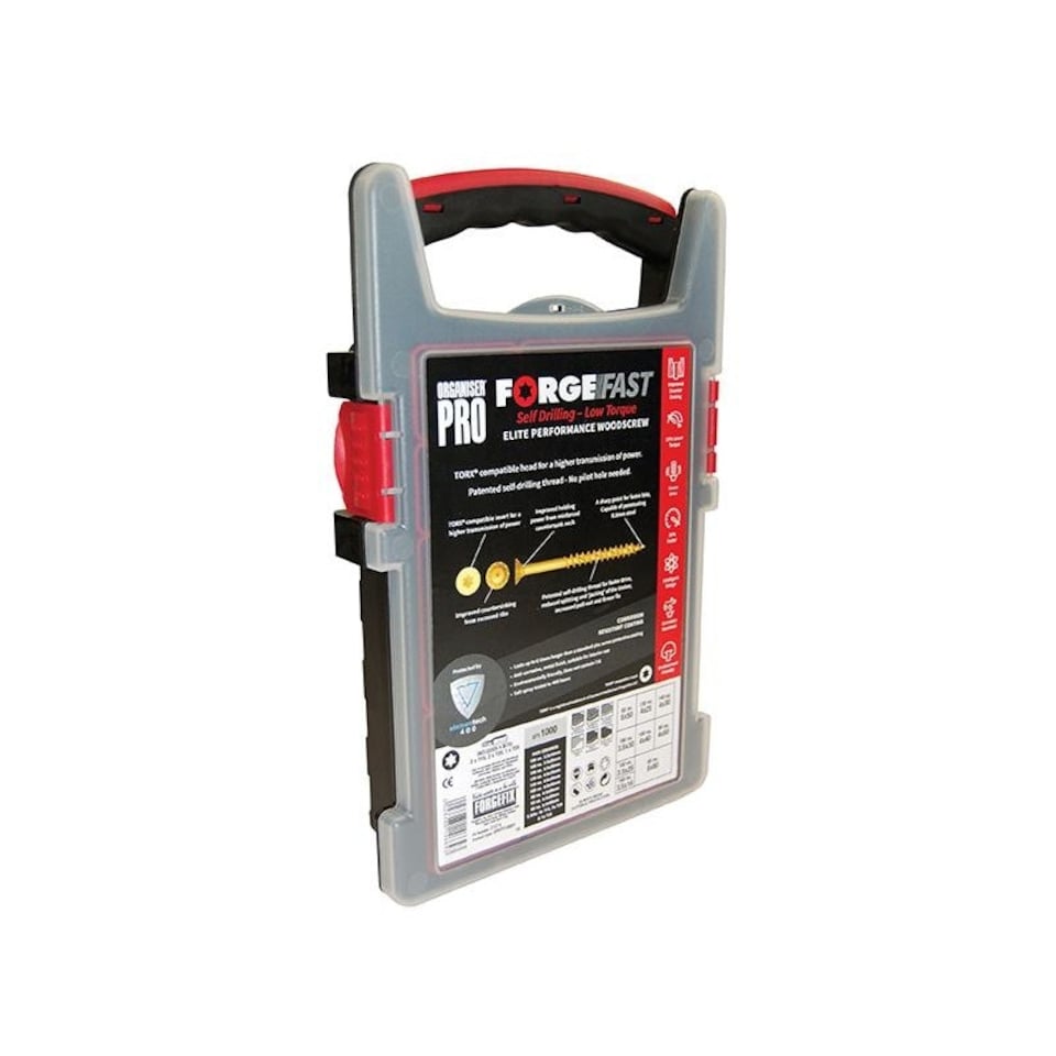 Forgefix Forgefast Torx Compatible Wood Screw Organiser Pro 1000 Piece - Multi Colour - One Size