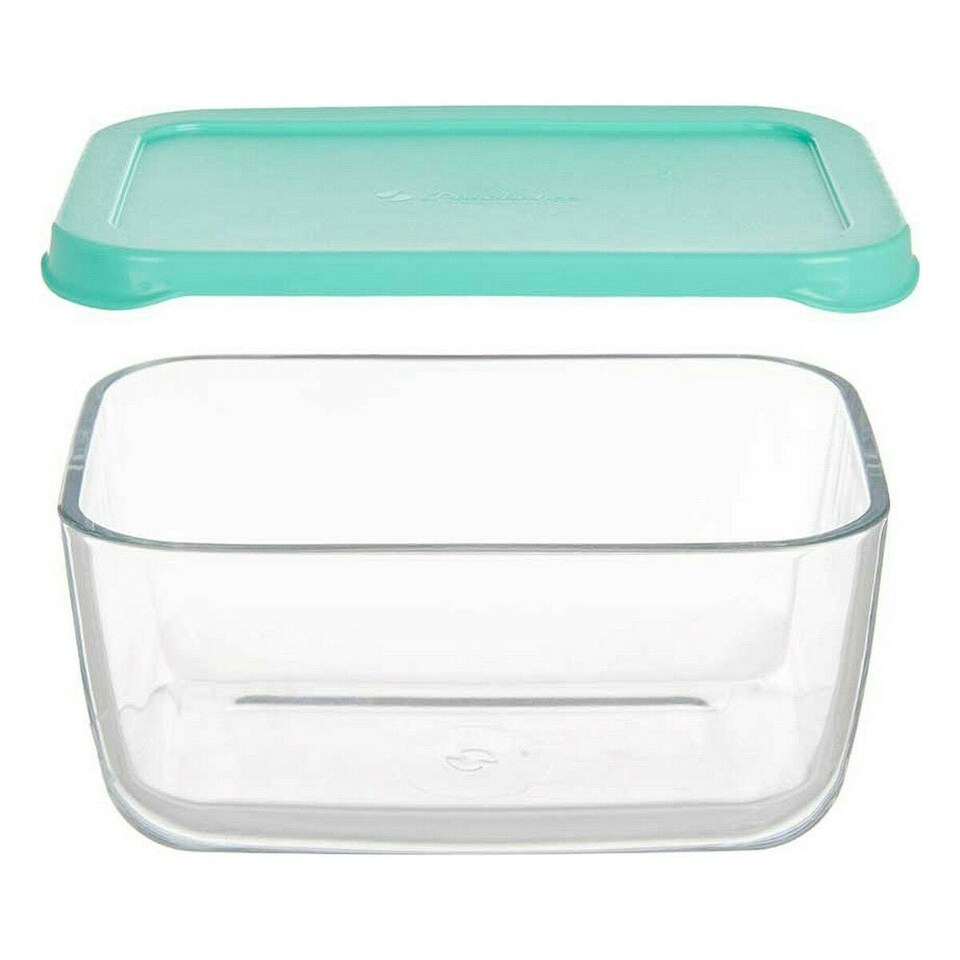 image 1 of Lunch box Pasabahce Snow Green Transparent Glass Polyethylene 790 ml 16,3 x 7,4 x 11,4 cm (12 Units) N/A