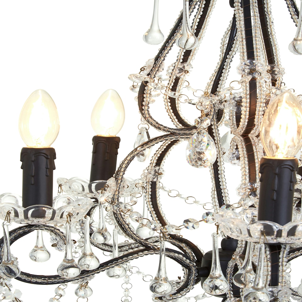 image 1 of Kensington Townhouse 5 Bulbs Chandelier. Black