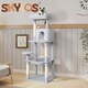 image 9 of Skylos 143cm Cat Tree Multilevel Scratching Post Plush Climbing Tower