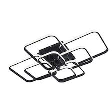 Living and Home Contemporary LED Energy-efficient Light-adjusted Semi Flush Ceiling Light, Black