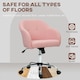 image 4 of HOMCOM Fluffy Vanity Chair for Desk, with Height Adjustable, Wheels, Pink | Pink | One Size