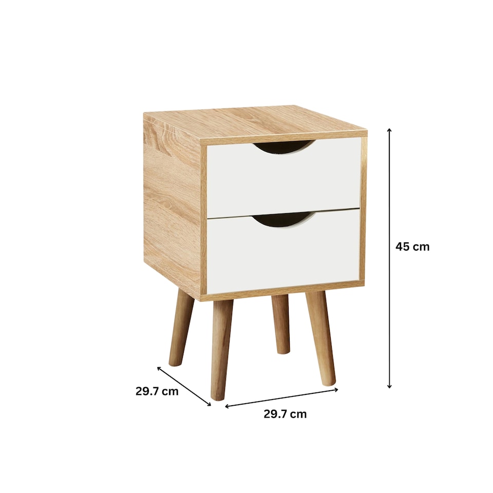 image 1 of Bedside Table Nightstand Compact Design 2 Drawers
