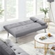 image 1 of Yaheetech Fabric Upholstered Convertible Futon Sofa Bed for Small Spaces
