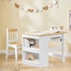 image 4 of SoBuy Kids Desk and Chair Set with 2 Storage Shelves and Paper Roll Holder, White/Natural, 31.4x19.6x25.1 in, 15.3 kg - KMB60-WN