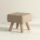 image 7 of HOMCOM Modern Footstool, Fabric Foot Rest with Rubber Wood Legs 