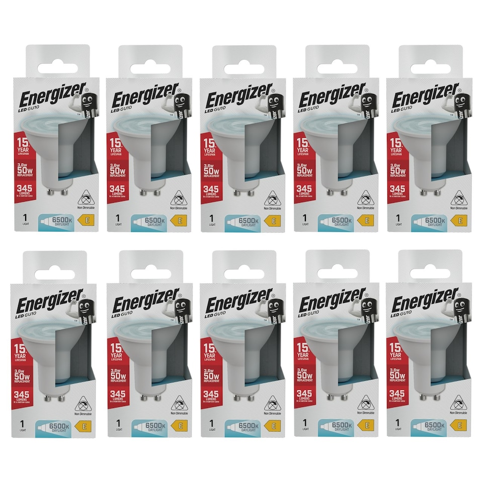 image 1 of Energizer LED GU10 345lm 3.6W 6500K (Daylight) Light Bulb - Pack of 10