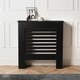 image 8 of OHS MDF Horizontal Slat Grilled Radiator Cover, Small - Black Black