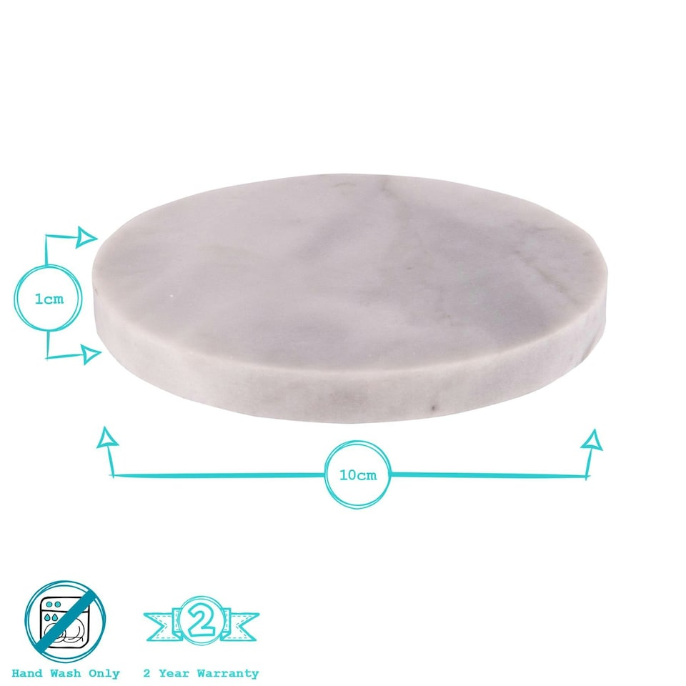 image 1 of Argon Tableware 12pc Marble Placemats & Round Coasters Set - White White