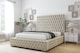 image 2 of Sloomy Ambassador Cream Plush Bed Frame With 50"  Upholstered Headboard 6' Super King