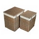 image 1 of Set of 2 Boutique Antique Wash Storage Laundry Wicker Basket | Brown | Brown