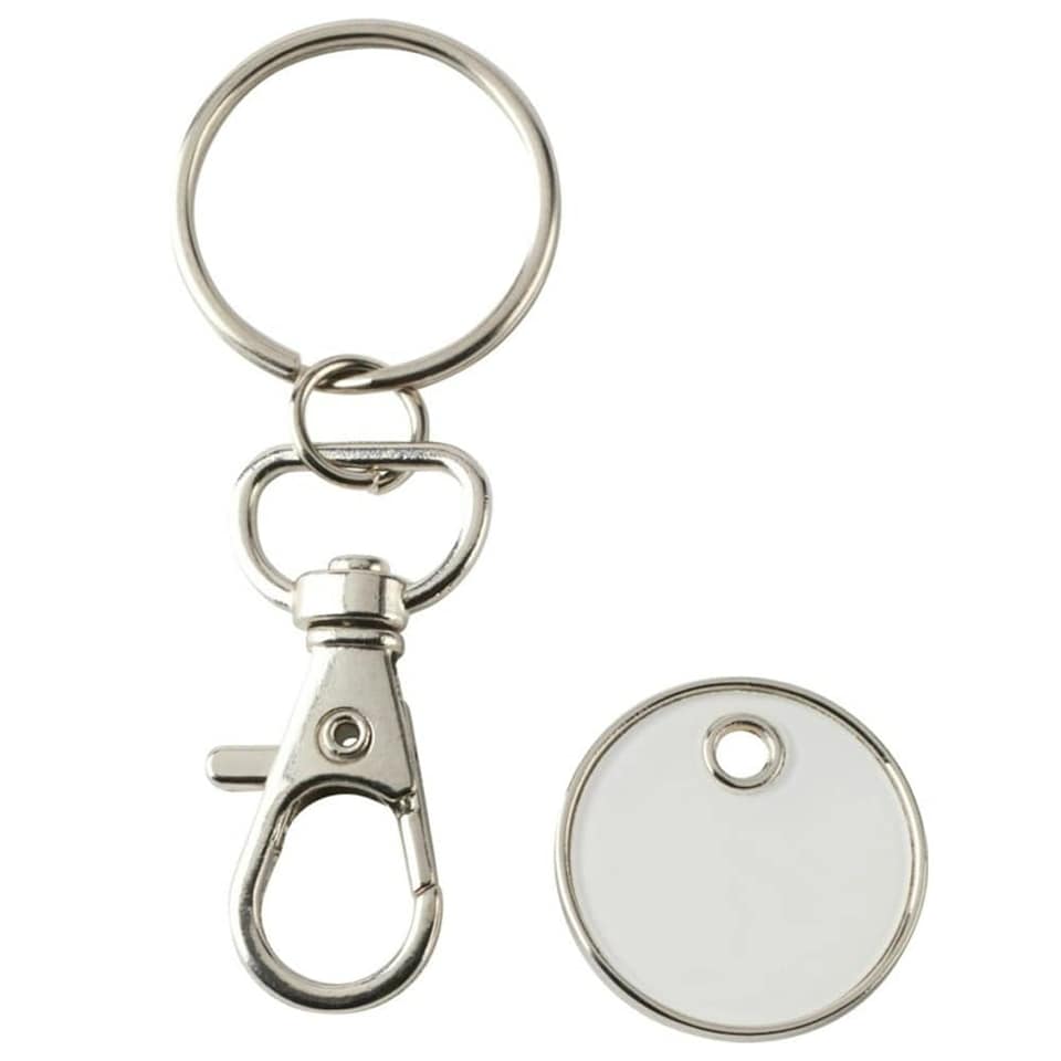 image 1 of Rory Trolley Coin Shopping Trolley Keyring - White - One Size