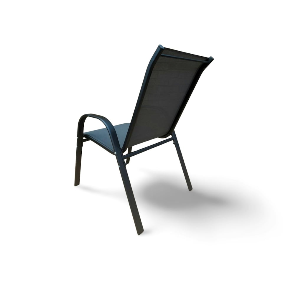 image 1 of Grey Stacking Garden Dining Chairs - 6 Chairs